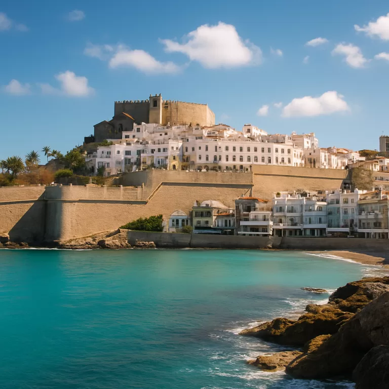 The walled town of Peniscola on its rock, Costa del Azahar