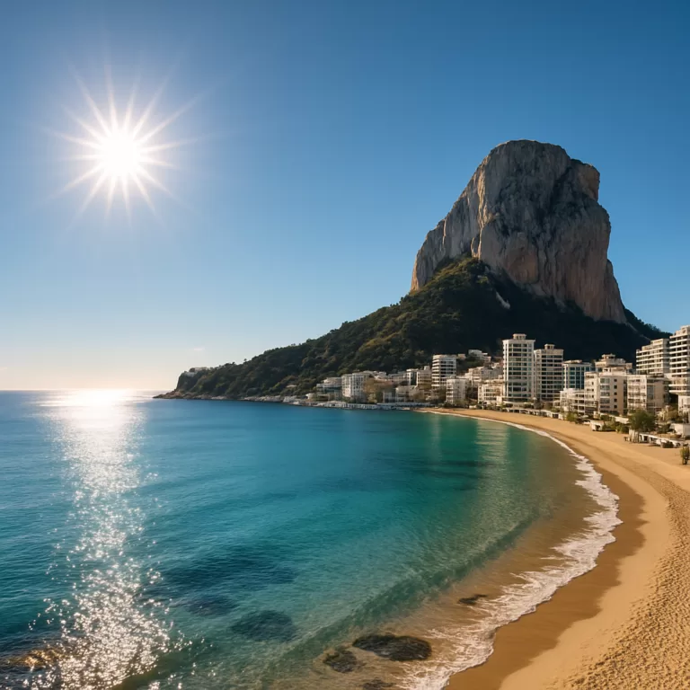 Mediterranean bay and limestone rock on the Costa Blanca, Alicante