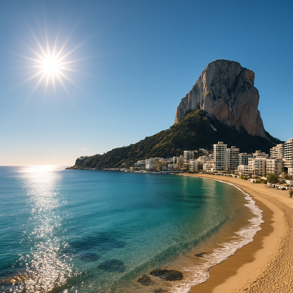 Mediterranean bay and limestone rock on the Costa Blanca, Alicante