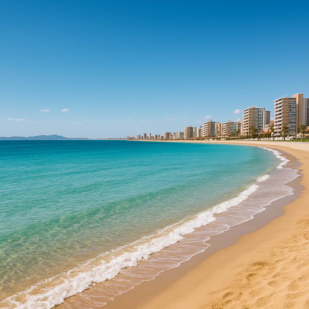The Mar Menor lagoon and La Manga sand strip on the Costa Cálida, Murcia, Spain