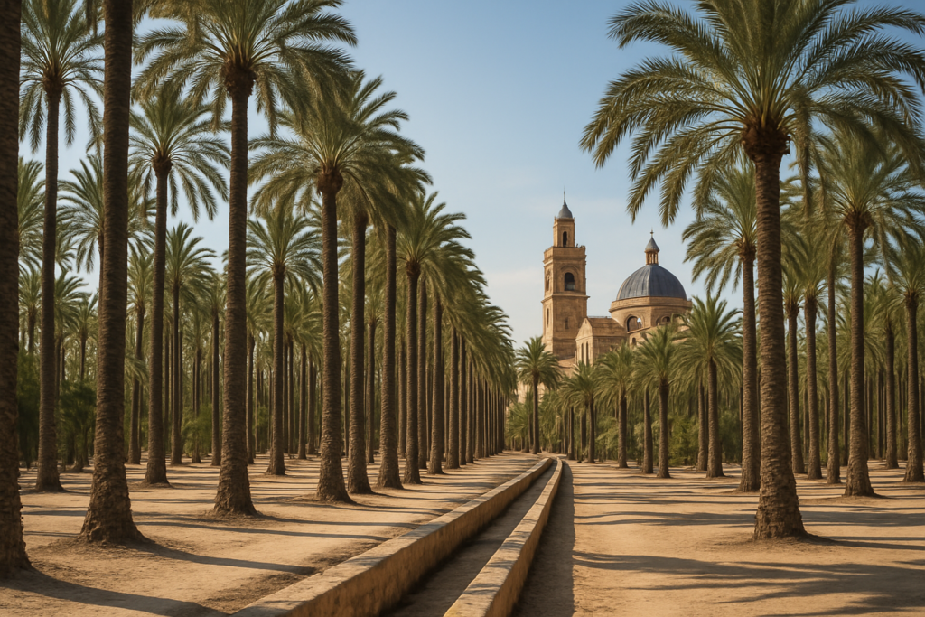 The historic date-palm grove or Palmeral of Elche, the largest in Europe