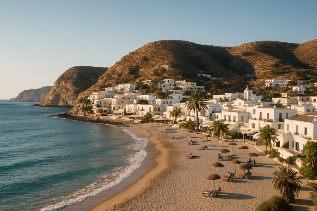 Agua Amarga, Spain - view of the town and coast
