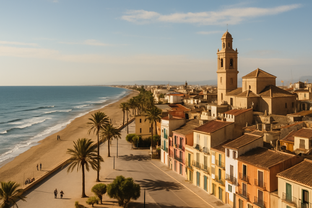 Alboraya, Spain - view of the town and coast