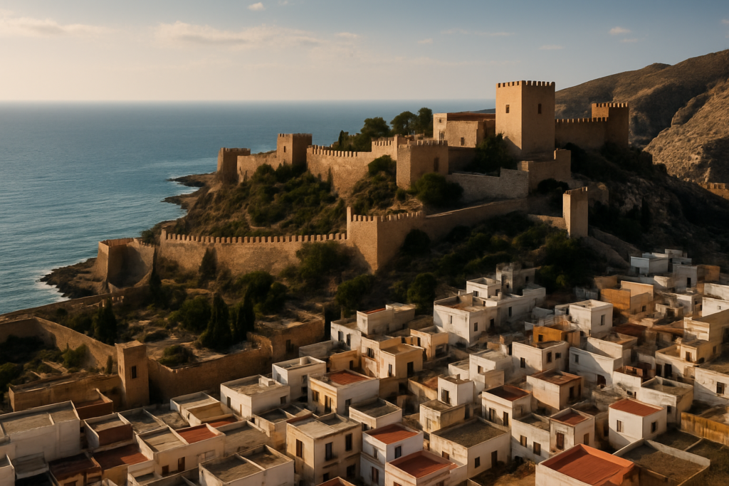 Alcazaba de Almería, Spain - view of the town and coast