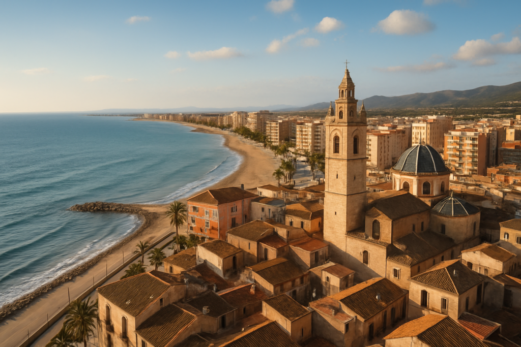 Algemesí, Spain - view of the town and coast