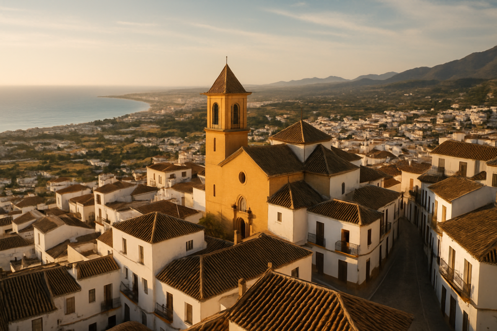 Alhaurin de la Torre, Spain - view of the town and coast