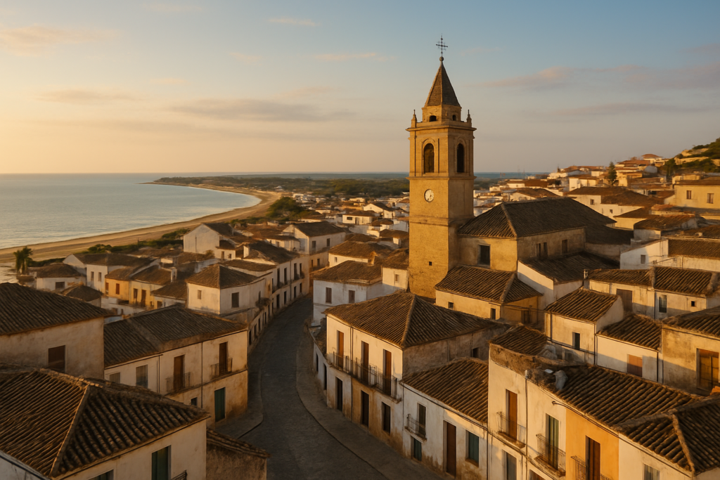 Aljaraque, Spain - view of the town and coast