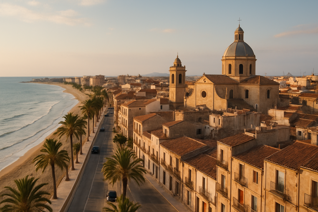 Almoradí, Spain - view of the town and coast