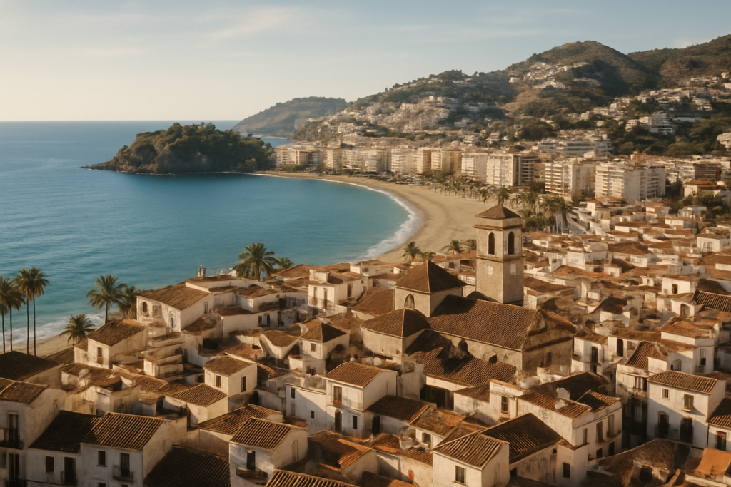 Almuñécar, Spain - view of the town and coast