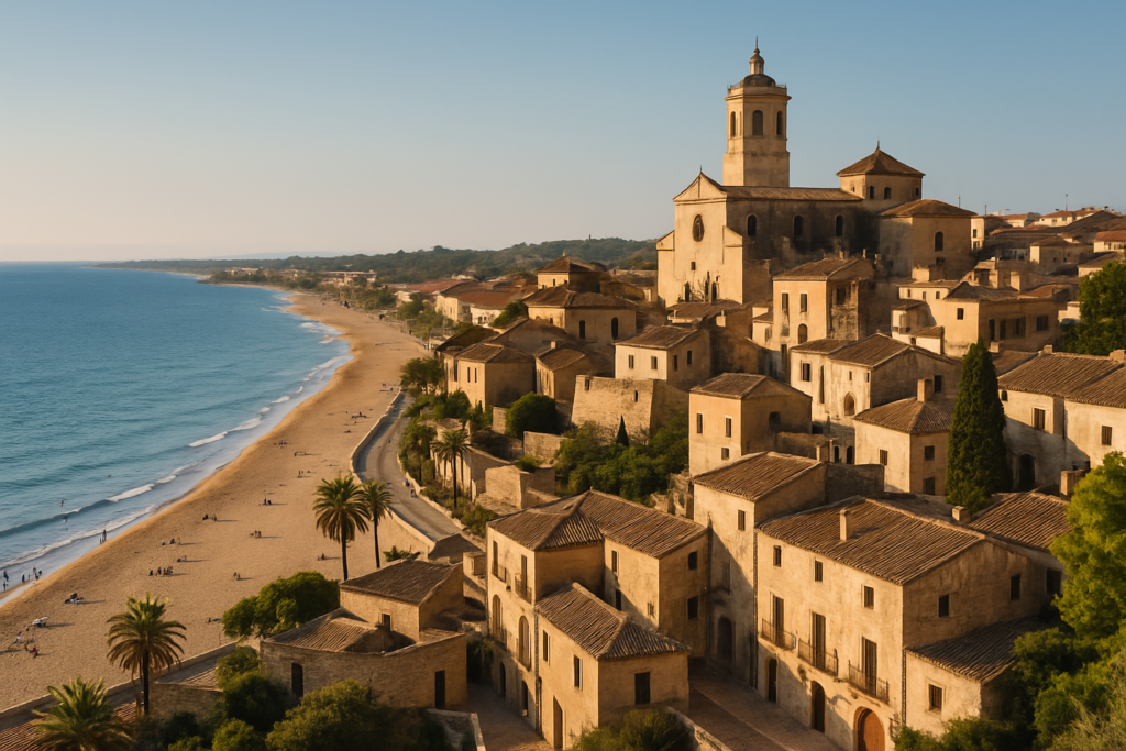 Altafulla, Spain - view of the town and coast