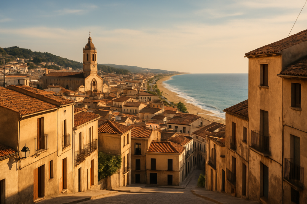 Arenys de Mar, Spain - view of the town and coast