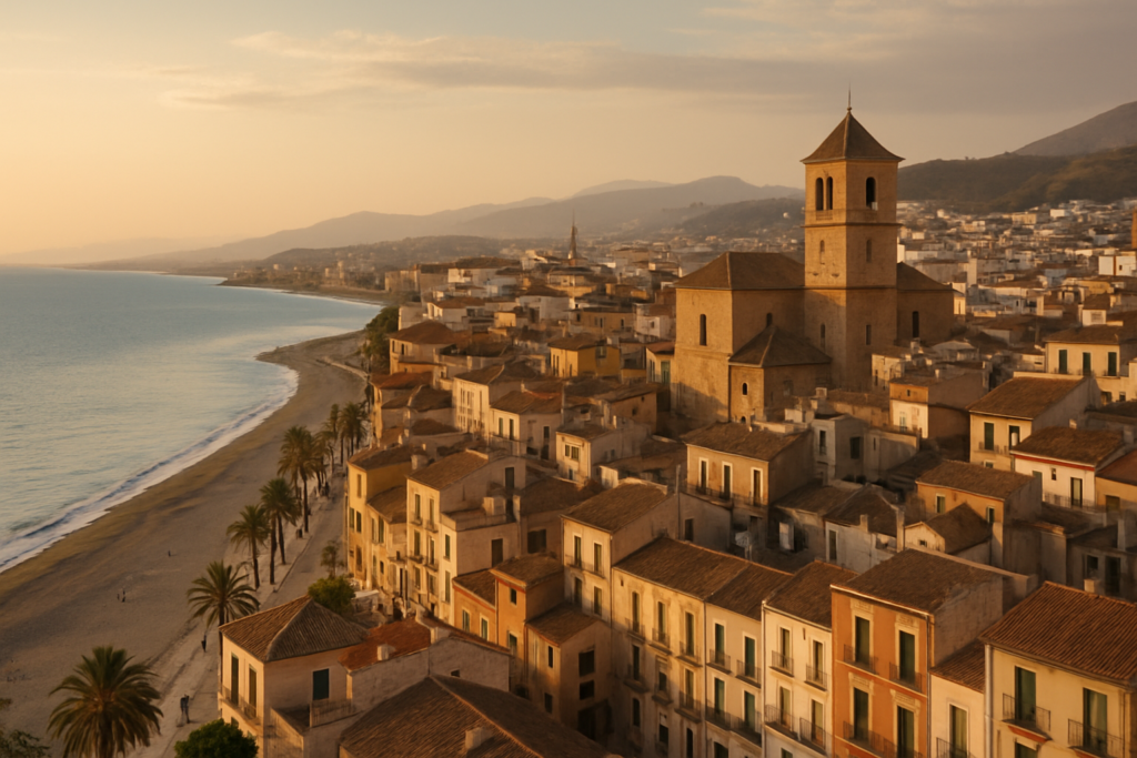 Armilla, Spain - view of the town and coast
