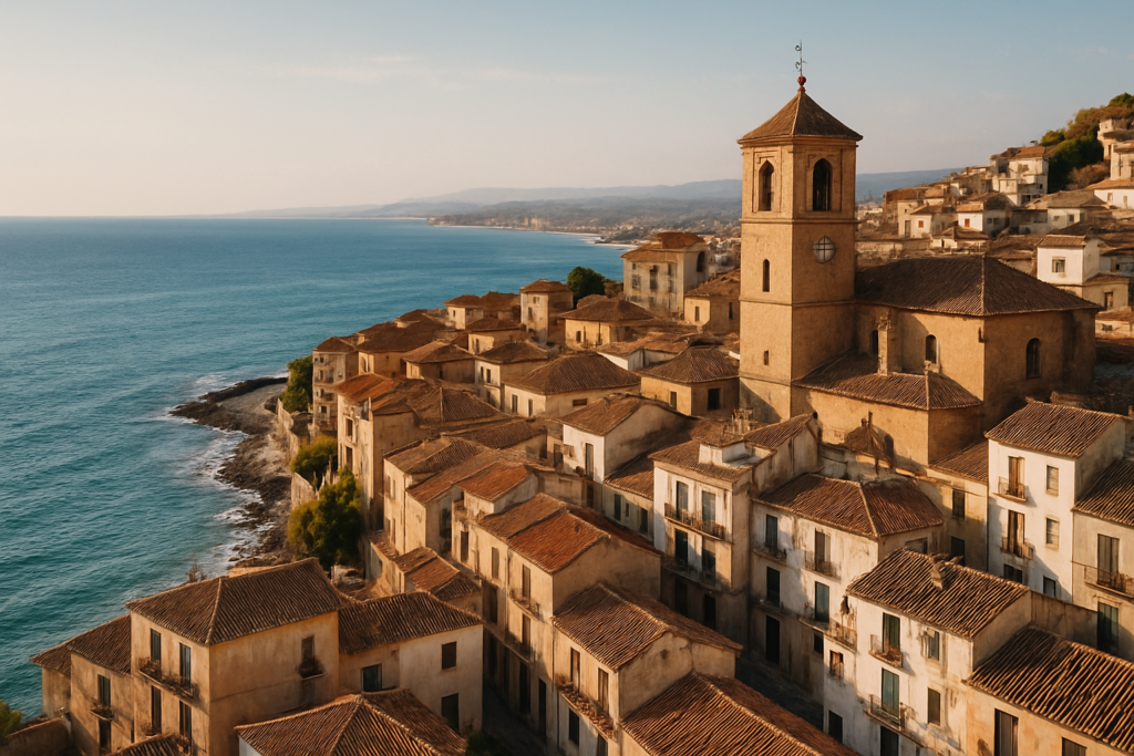 Atarfe, Spain - view of the town and coast
