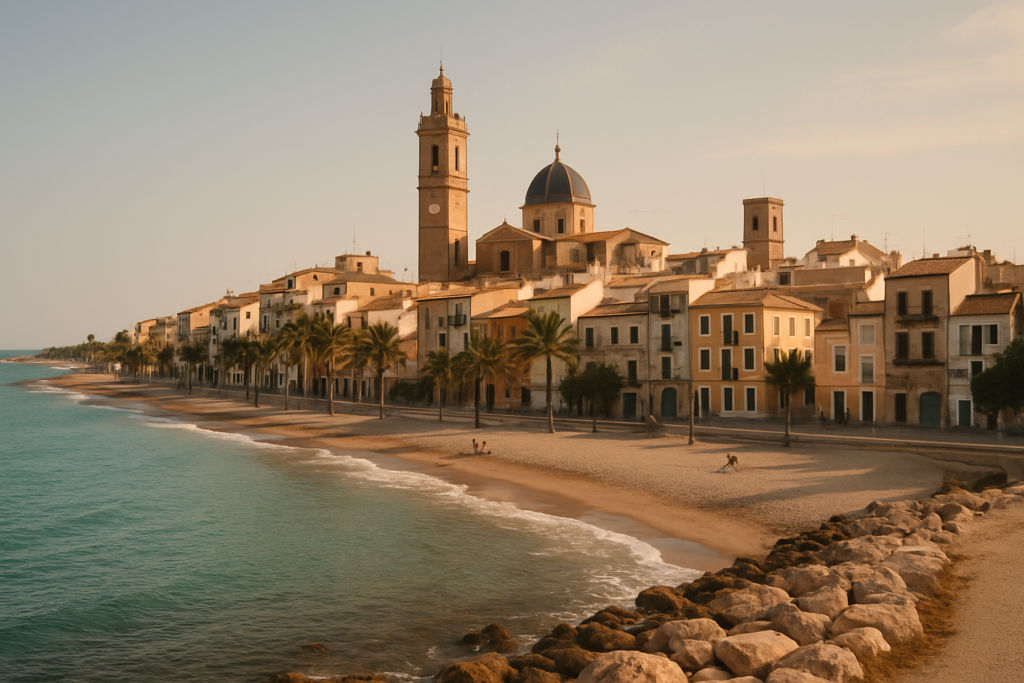 Burriana, Spain - view of the town and coast