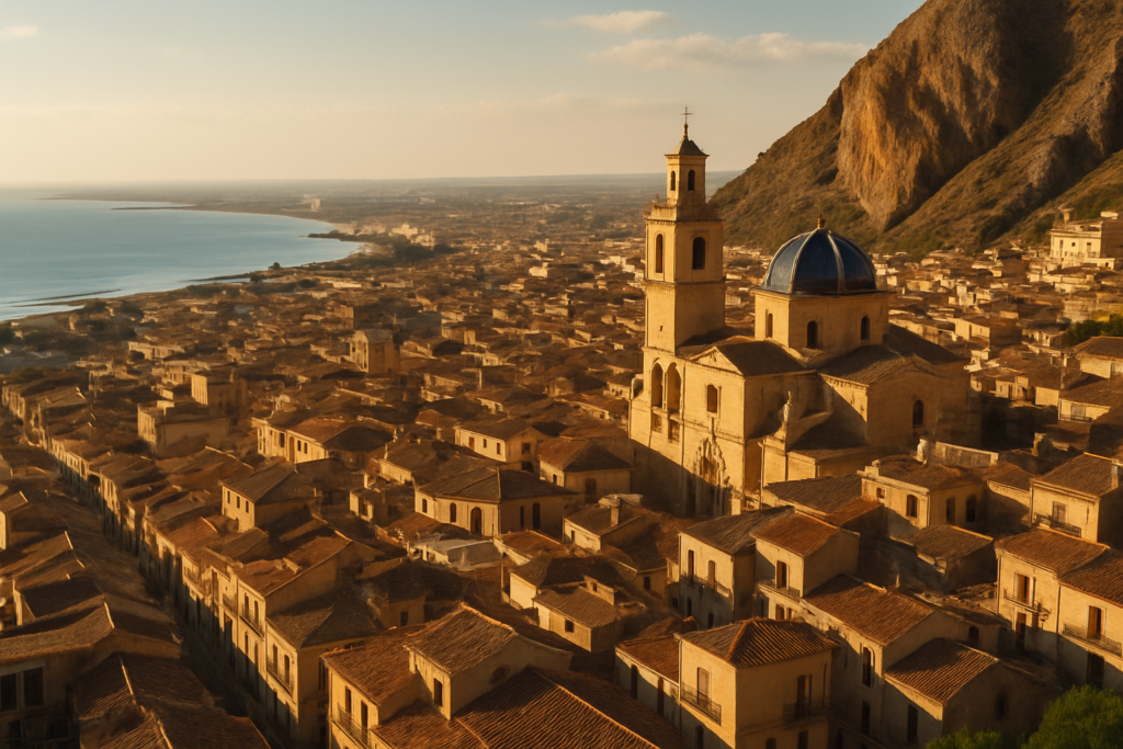 Callosa de Segura, Spain - view of the town and coast