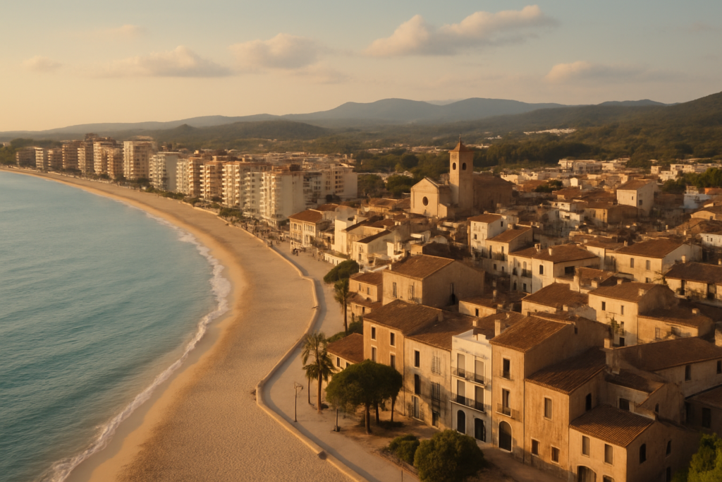 Sant Antoni de Calonge, Spain - view of the town and coast