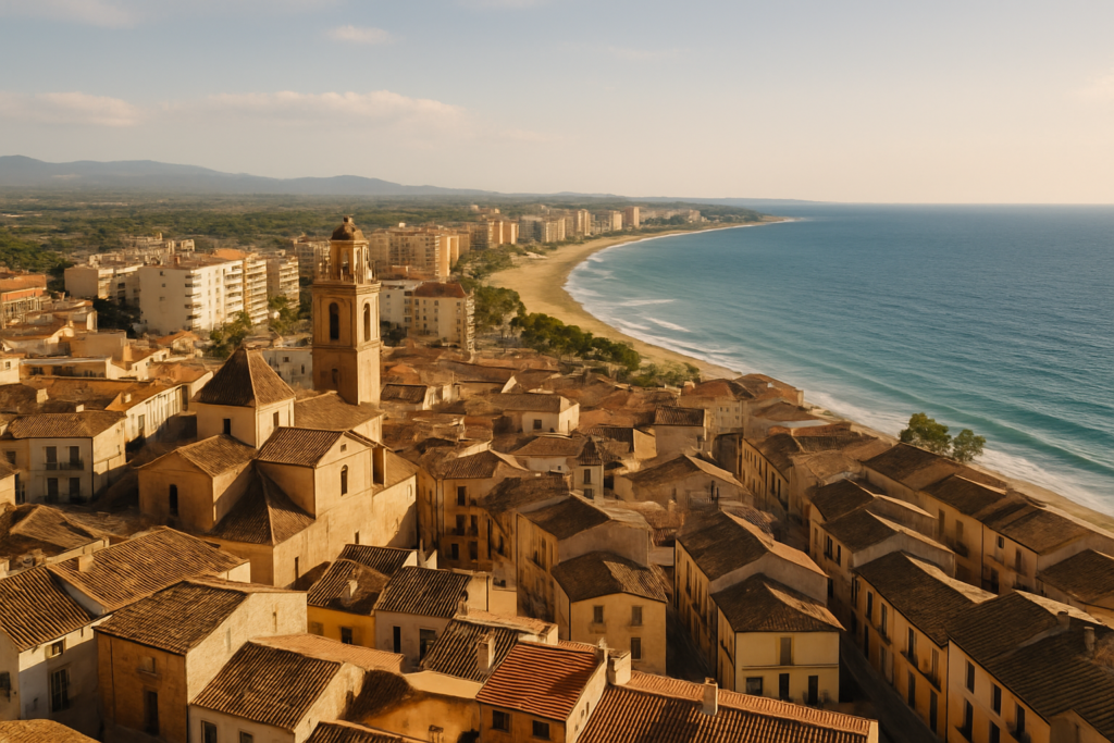 Carcaixent, Spain - view of the town and coast