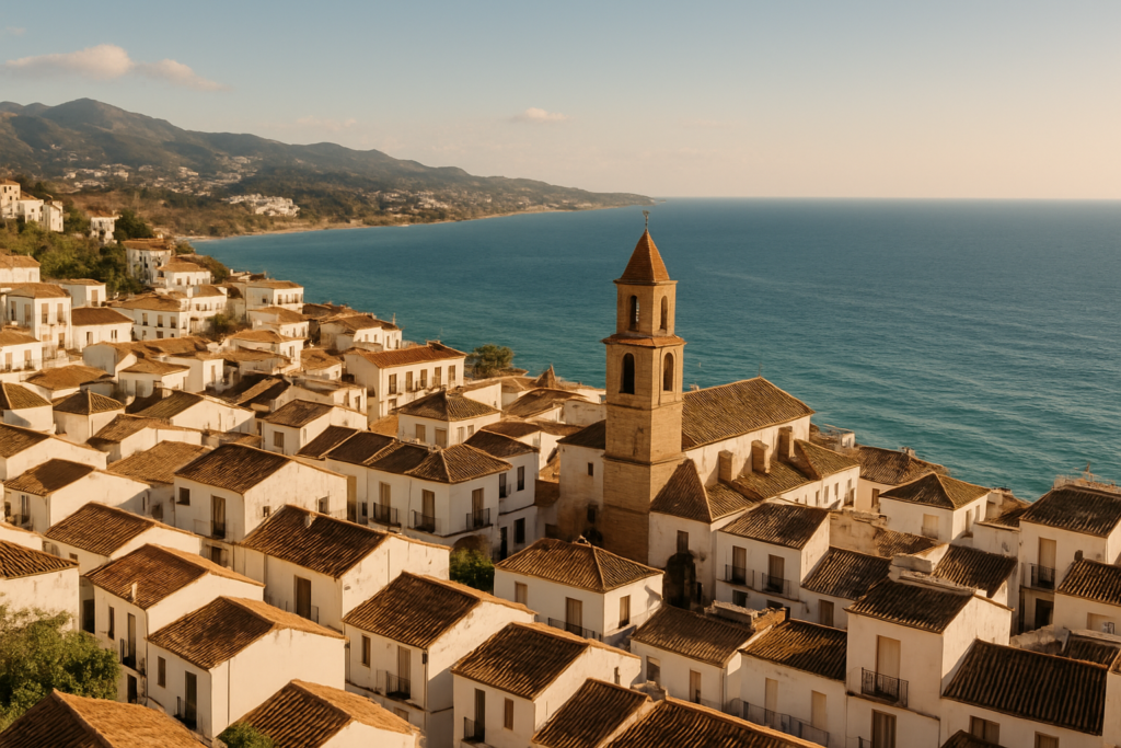 Cártama, Spain - view of the town and coast