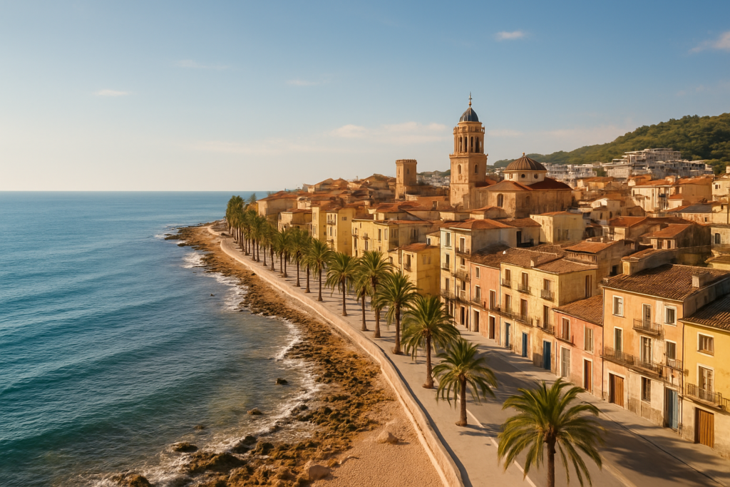 Cieza, Spain - view of the town and coast