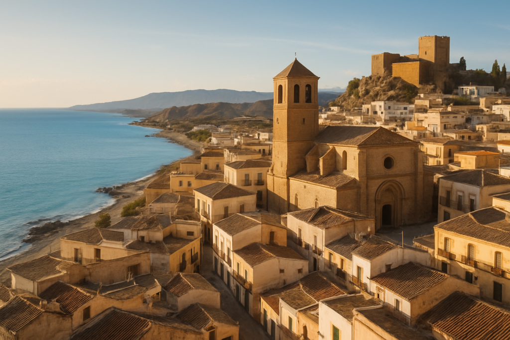 Cuevas del Almanzora, Spain - view of the town and coast