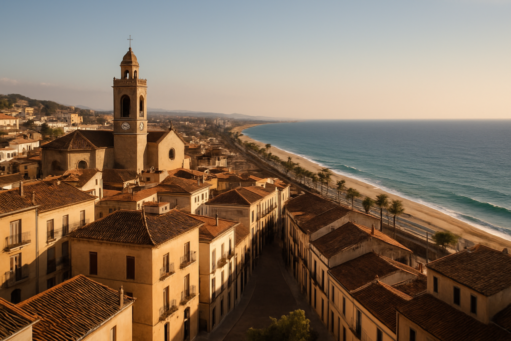 El Masnou, Spain - view of the town and coast