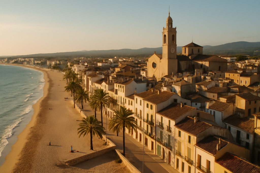 El Vendrell, Spain - view of the town and coast