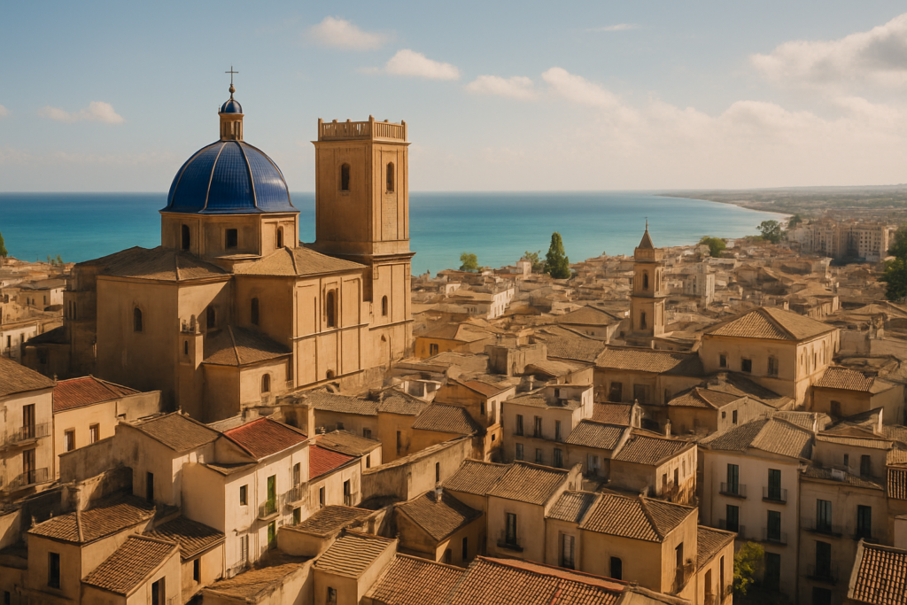 Elche, Spain - view of the town and coast