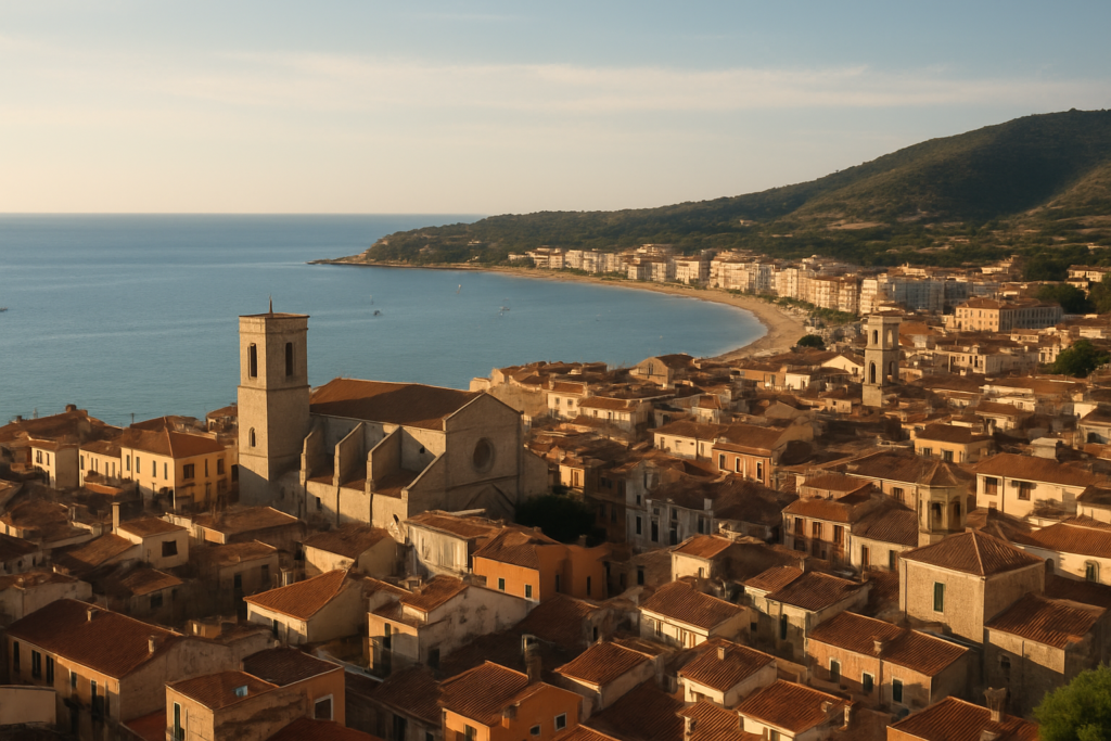 Figueres, Spain - view of the town and coast
