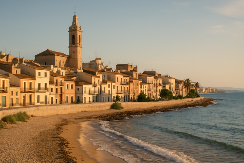 Foios, Spain - view of the town and coast