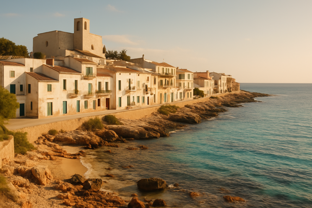 Formentera, Spain - view of the town and coast