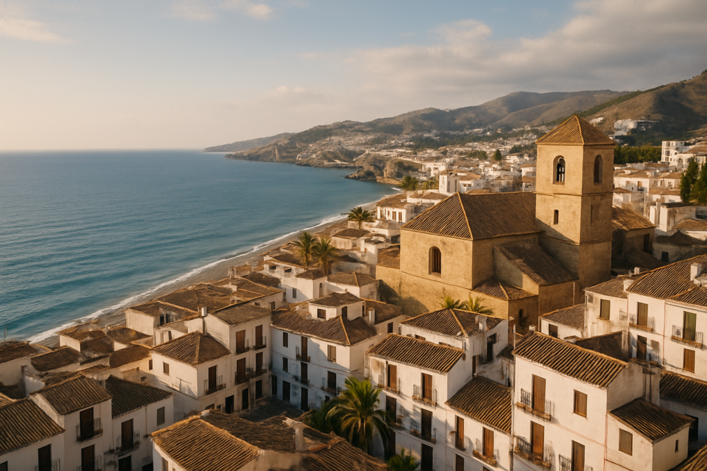 Granada, Spain - view of the town and coast