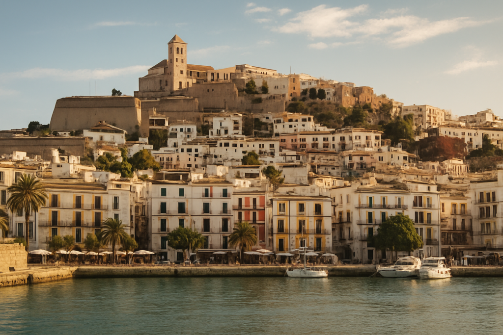Ibiza, Spain - view of the town and coast