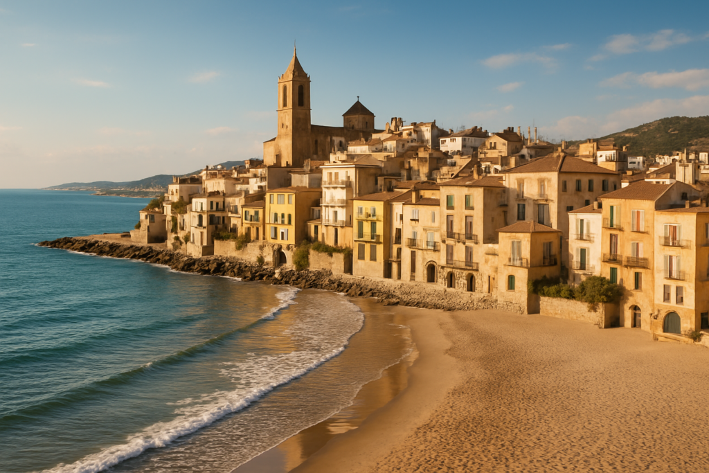 Igualada, Spain - view of the town and coast