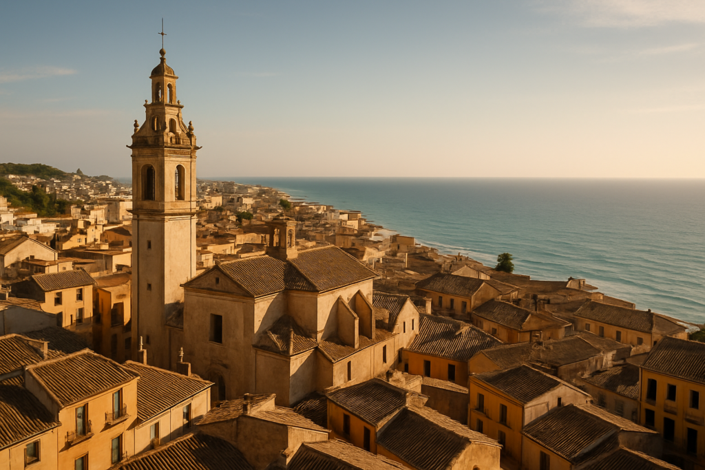 La Pobla de Vallbona, Spain - view of the town and coast