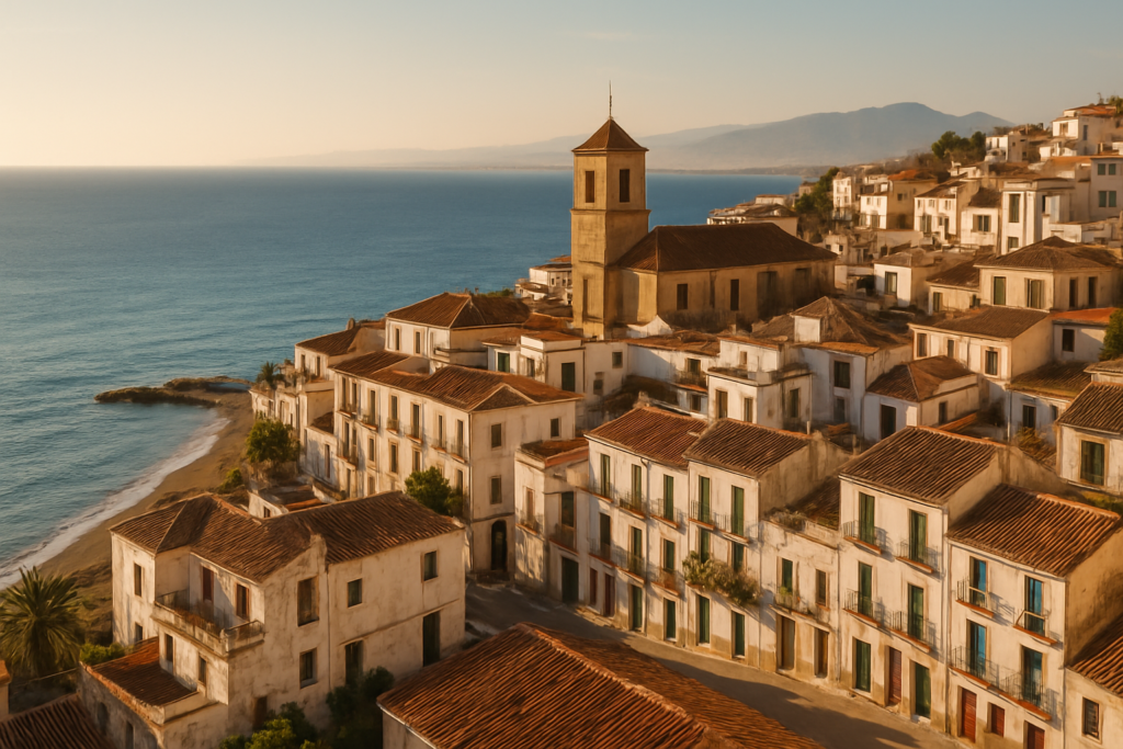 Las Gabias, Spain - view of the town and coast
