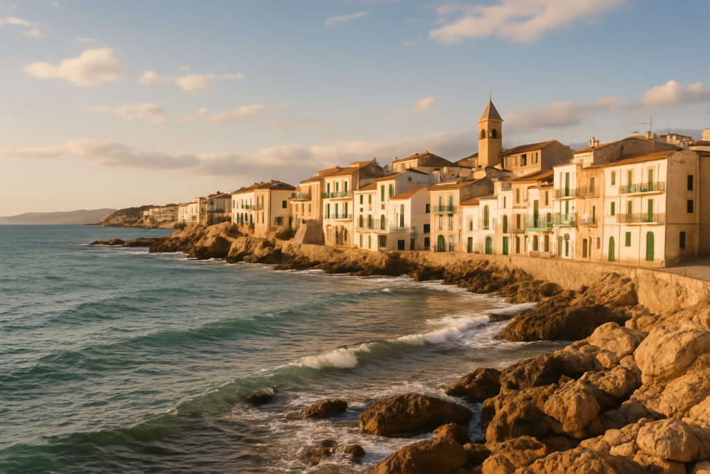 L'Escala, Spain - view of the town and coast