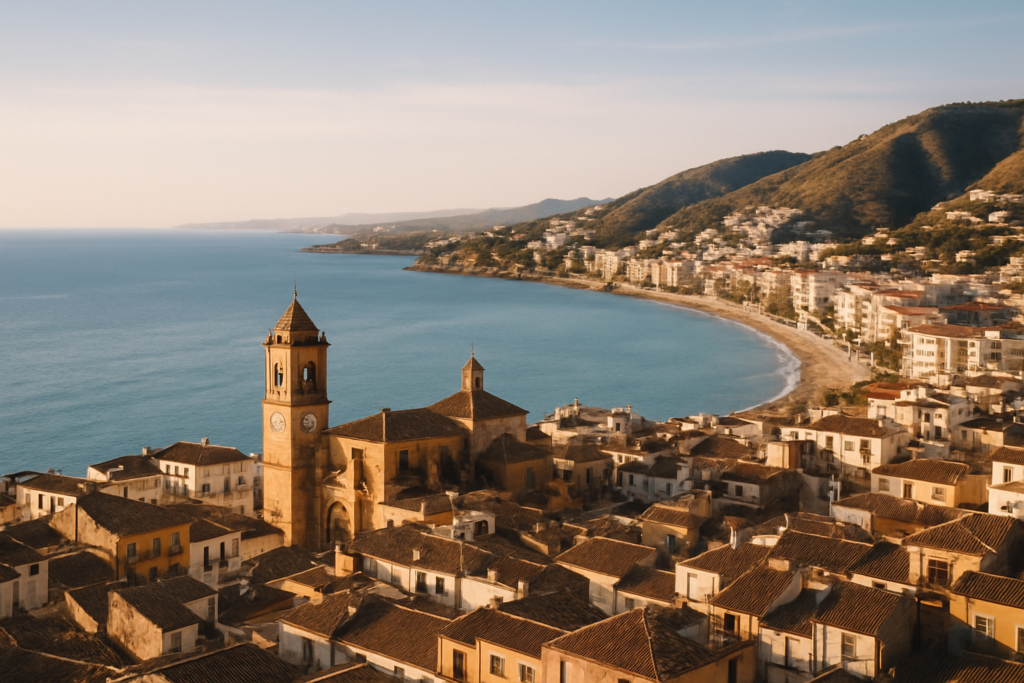 Loja, Spain - view of the town and coast