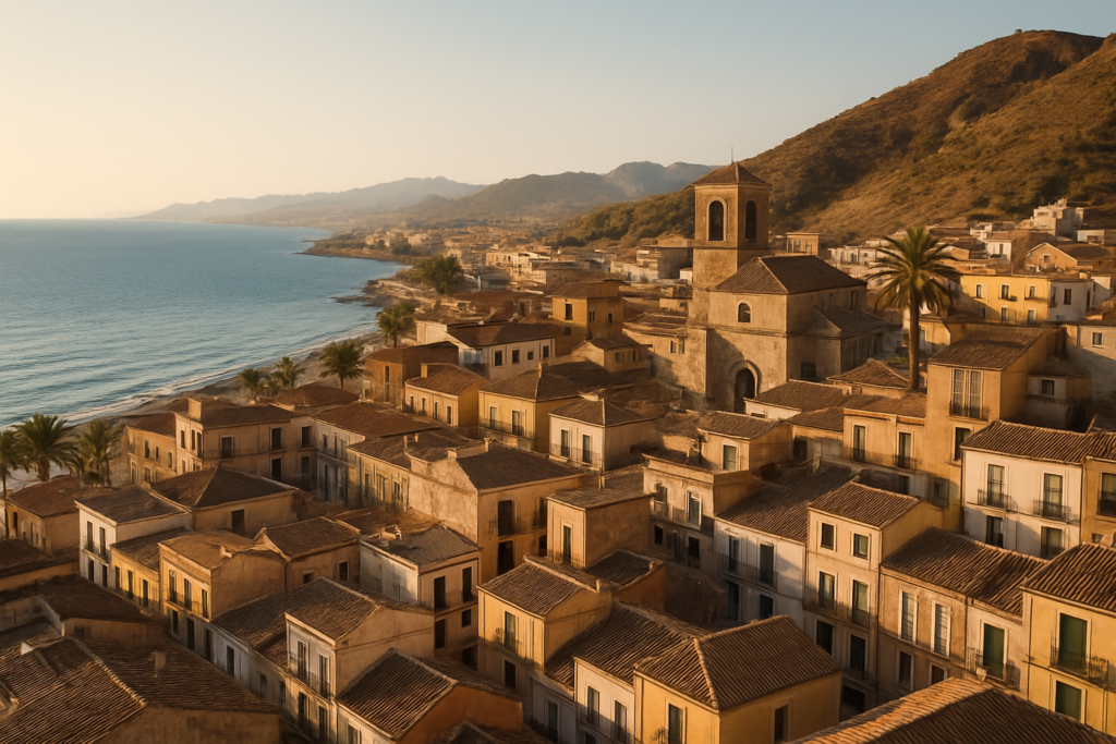 Lorca, Spain - view of the town and coast
