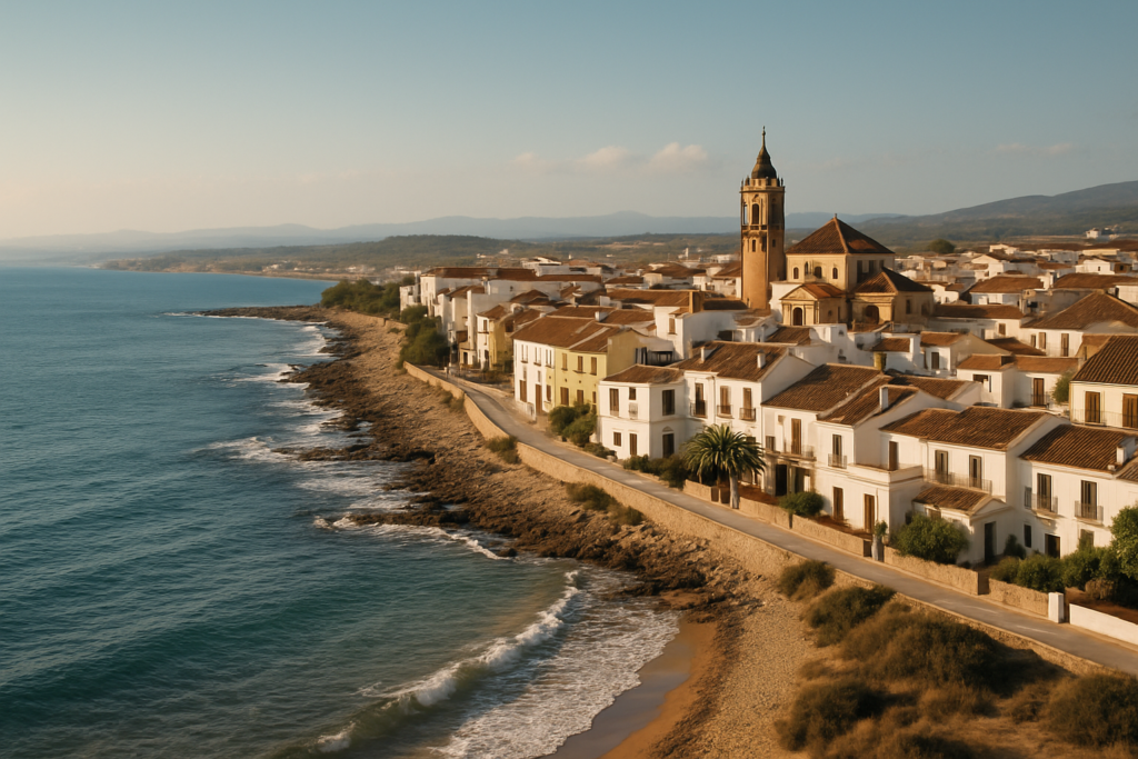 Los Barrios, Spain - view of the town and coast