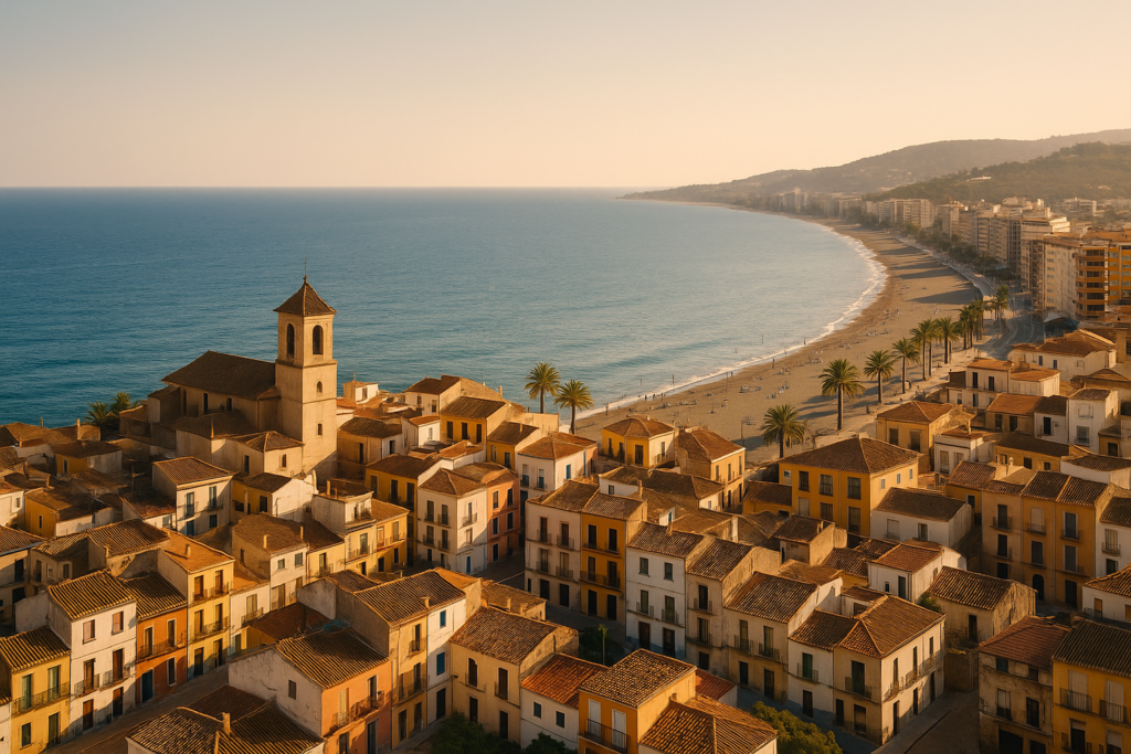 Maracena, Spain - view of the town and coast