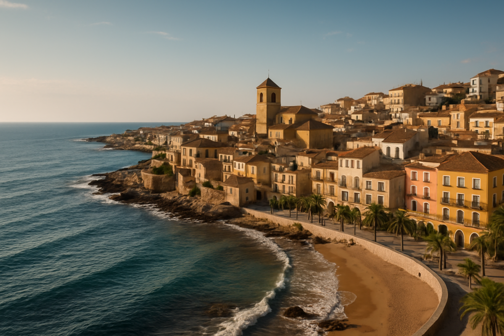 Molina de Segura, Spain - view of the town and coast