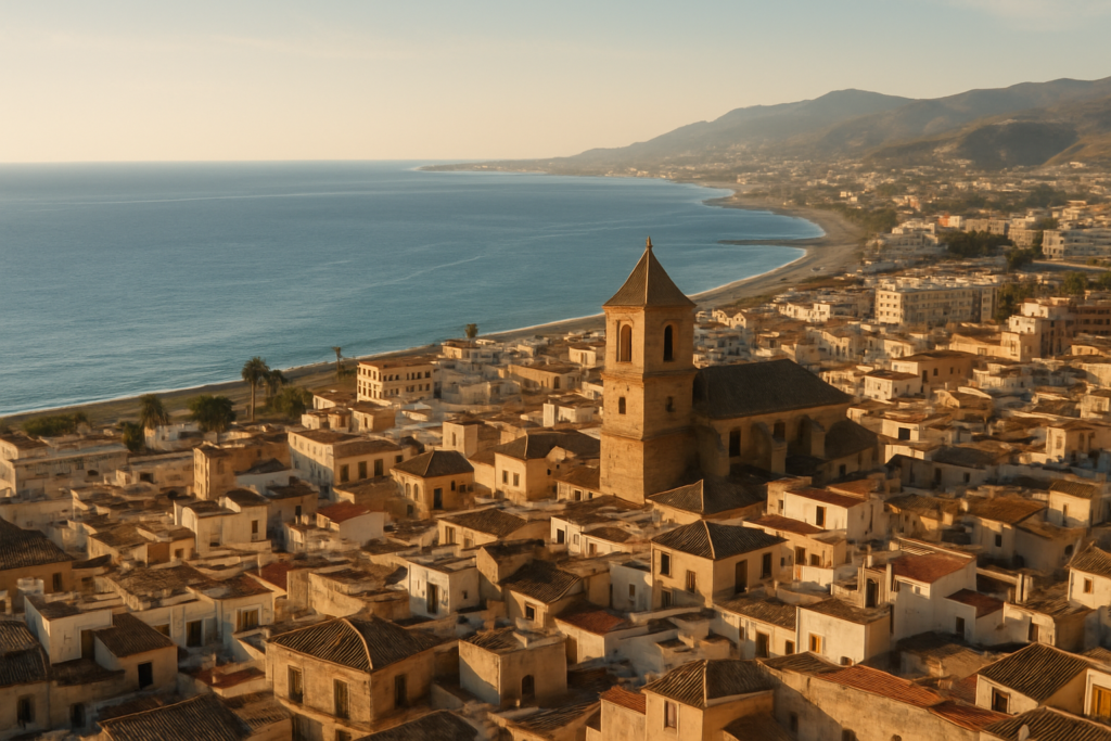 Motril, Spain - view of the town and coast