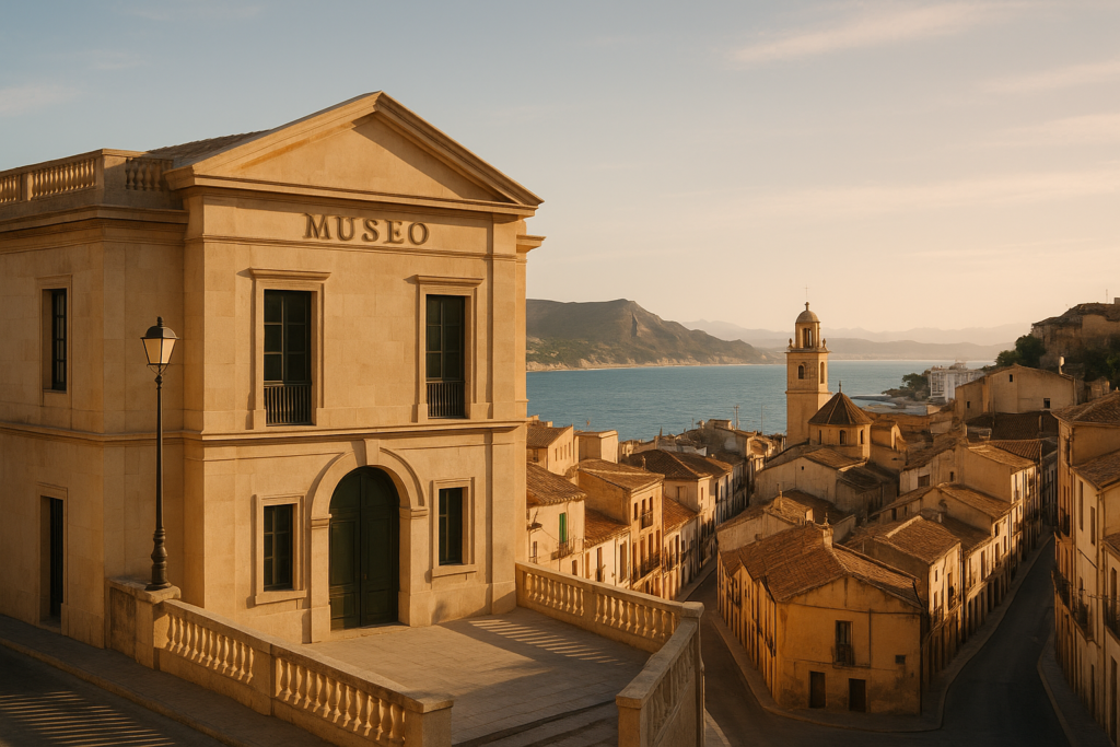 Museo del Calzado (Elda), Spain - view of the town and coast