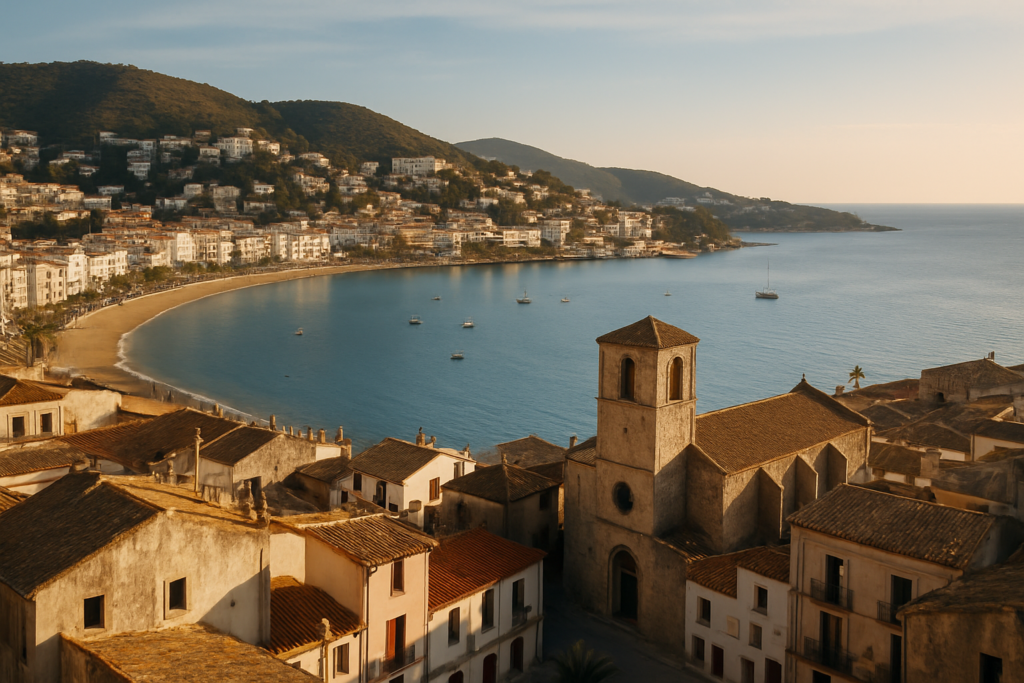Roses, Spain - view of the town and coast