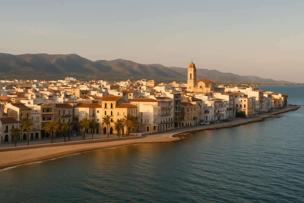 La Ràpita, Spain - view of the town and coast