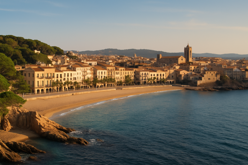 Sant Feliu de Guíxols, Spain - view of the town and coast
