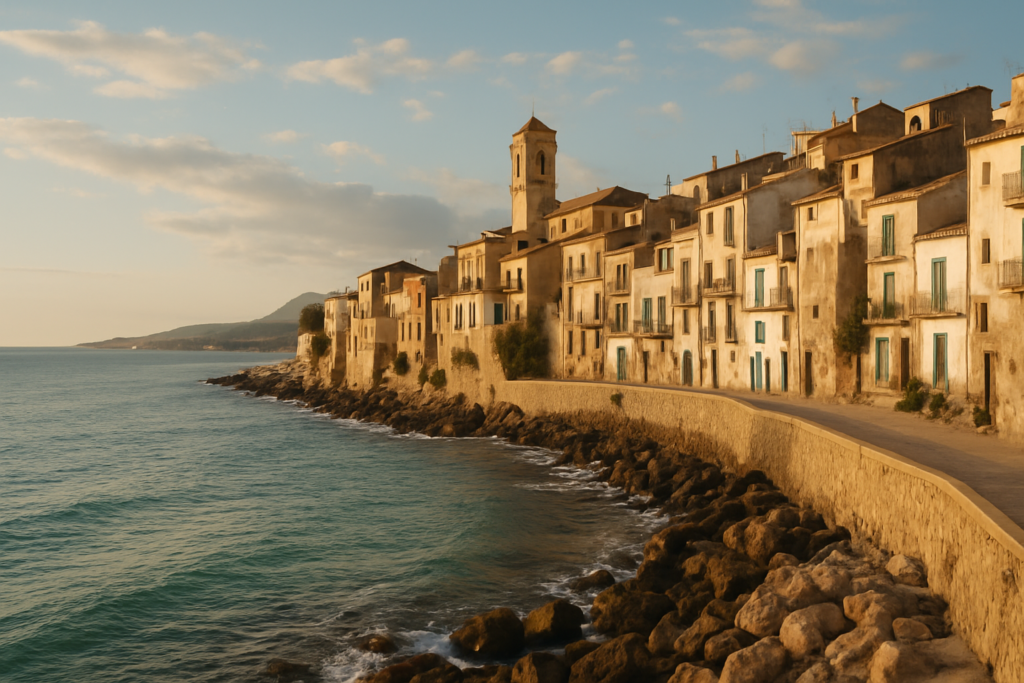 Silla, Spain - view of the town and coast