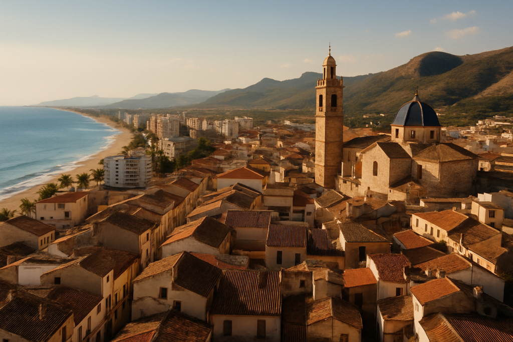 Tavernes de la Valldigna, Spain - view of the town and coast