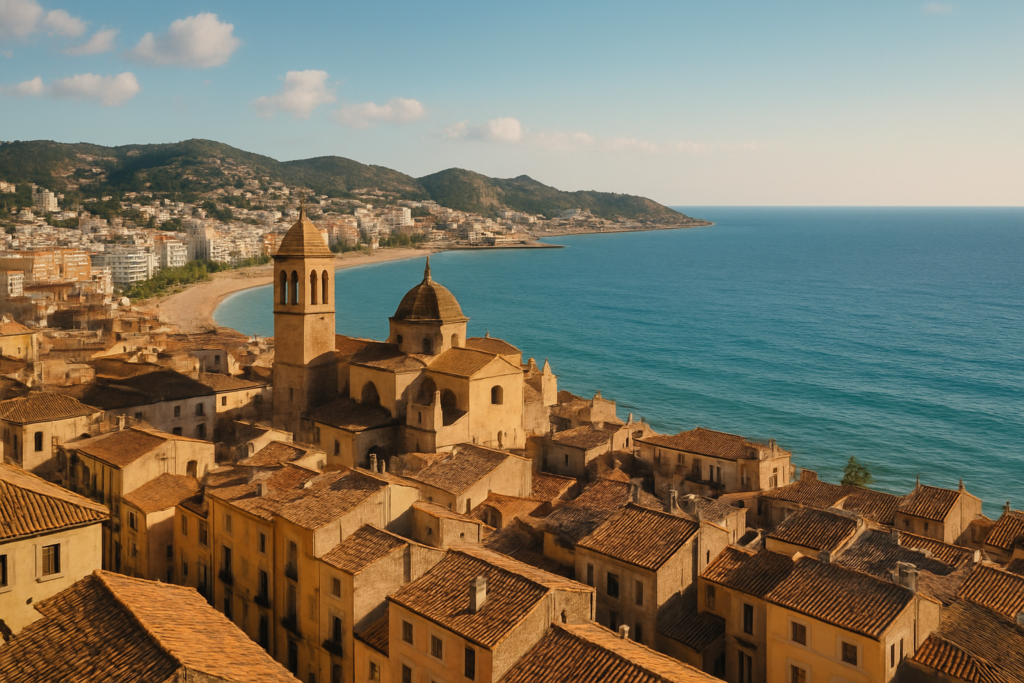 Vic, Spain - view of the town and coast
