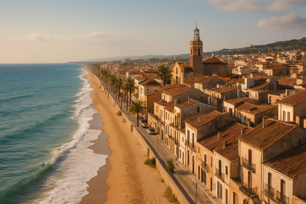 Vilassar de Mar, Spain - view of the town and coast